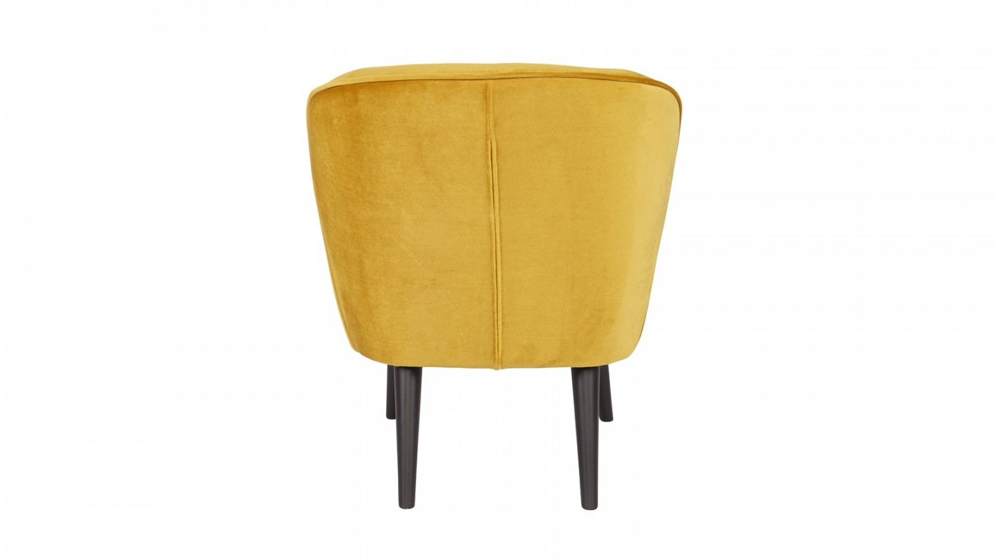 Fauteuil en Velours ocre – Collection Sara – Woood