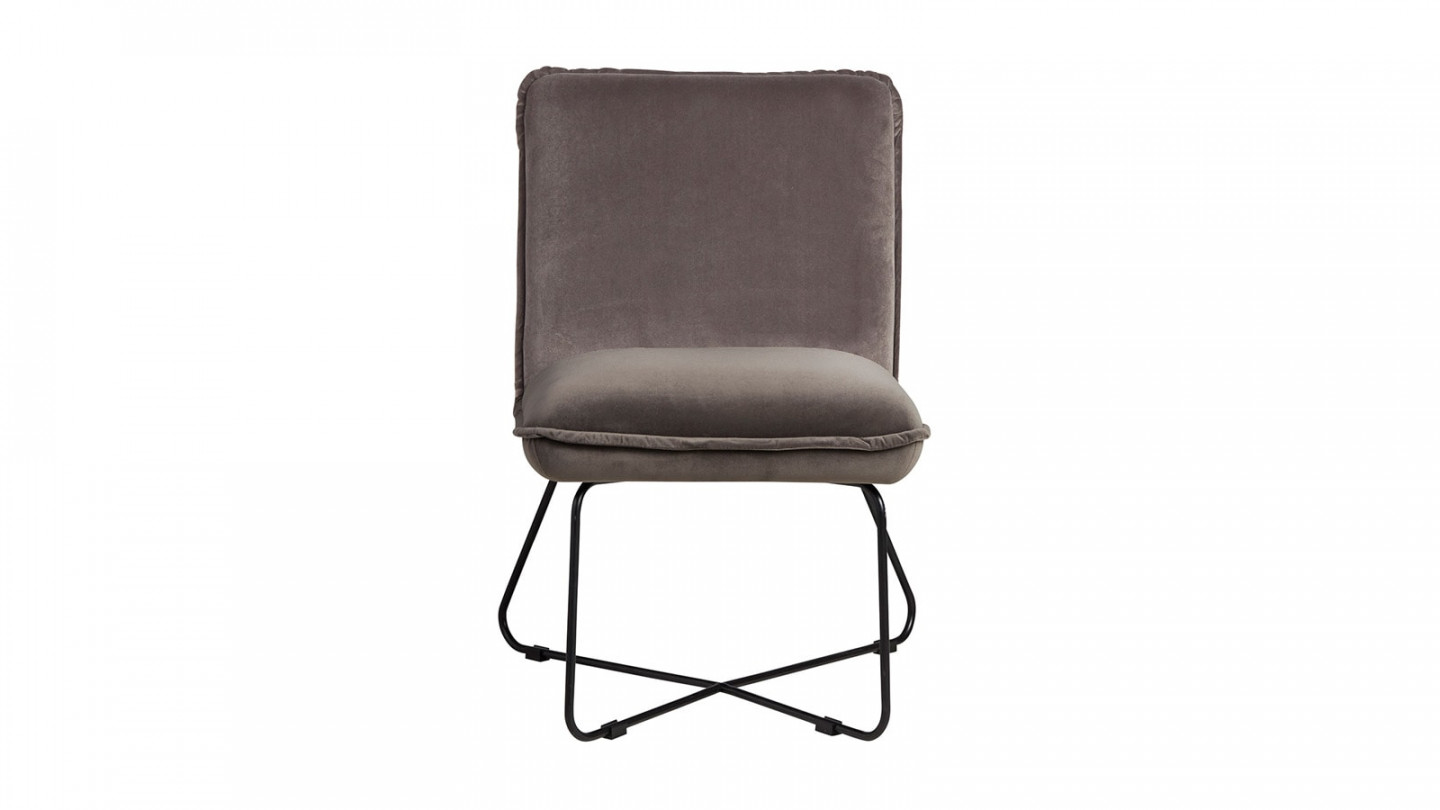 Fauteuil en velours gris anthracite - Hall