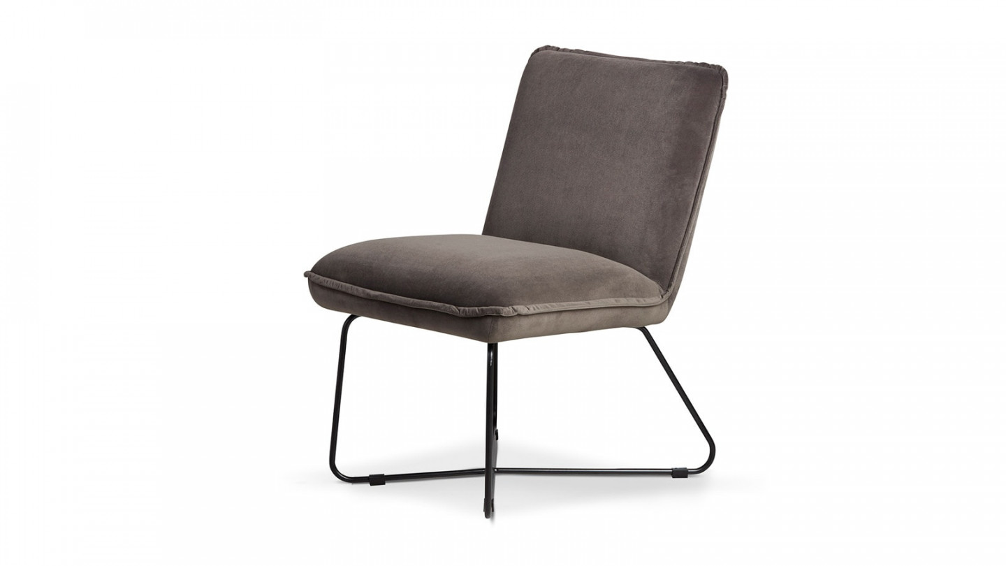 Fauteuil en velours gris anthracite - Hall