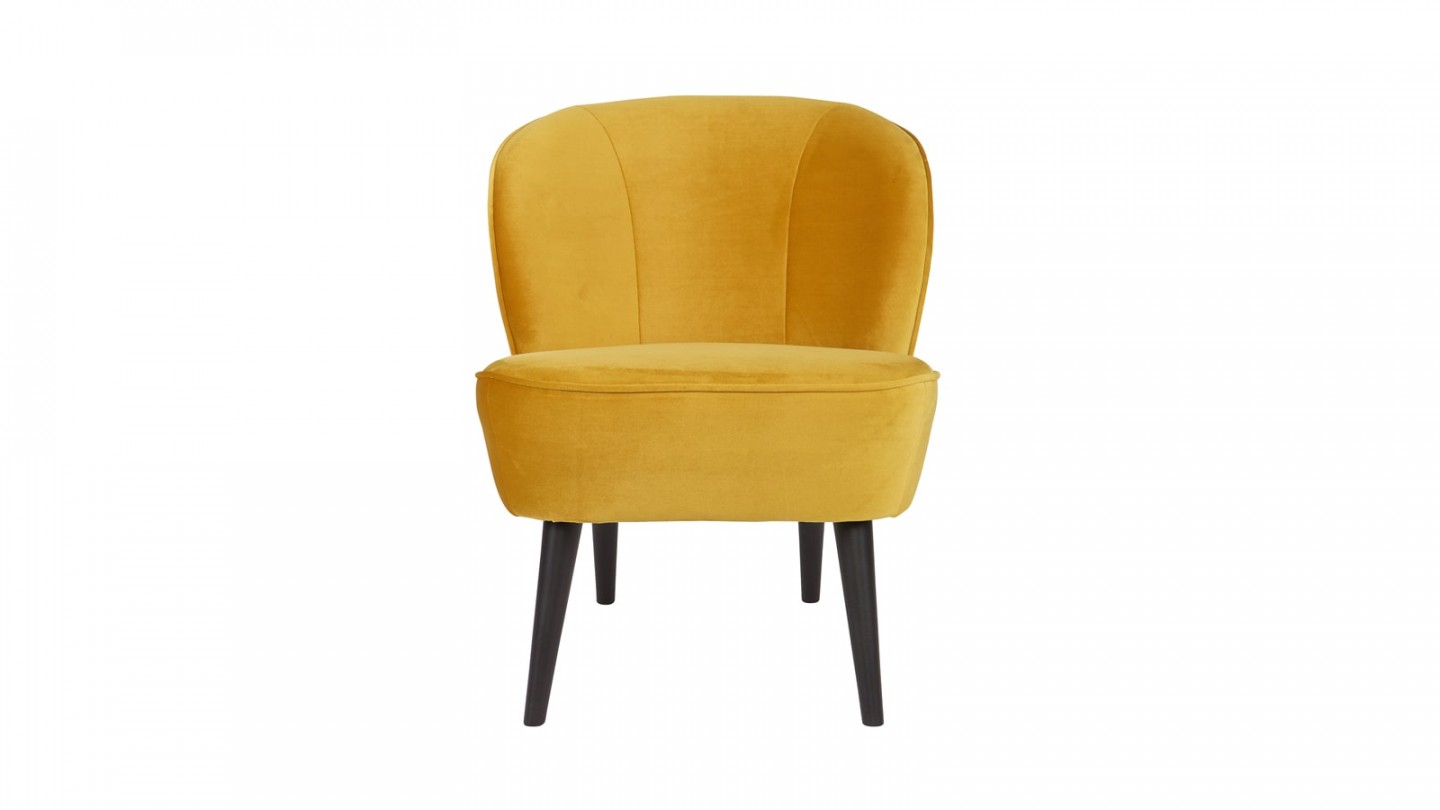 Fauteuil en Velours ocre – Collection Sara – Woood