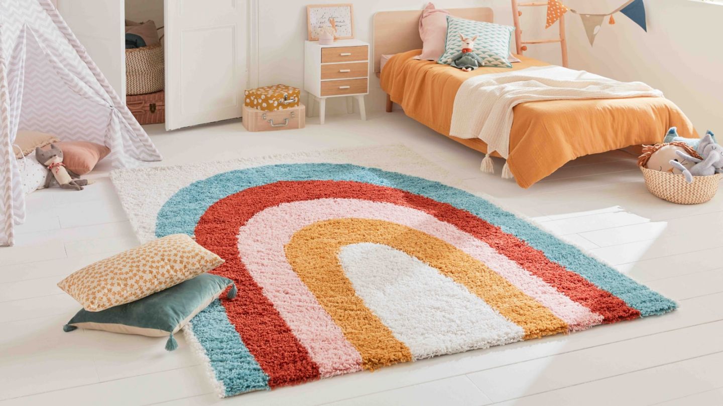 Tapis shaggy AQUARELLE 164 multi 160x230cm - Hauteur fil 30 mm - Denstité 1800 gr/m2 - 100% polypropylène