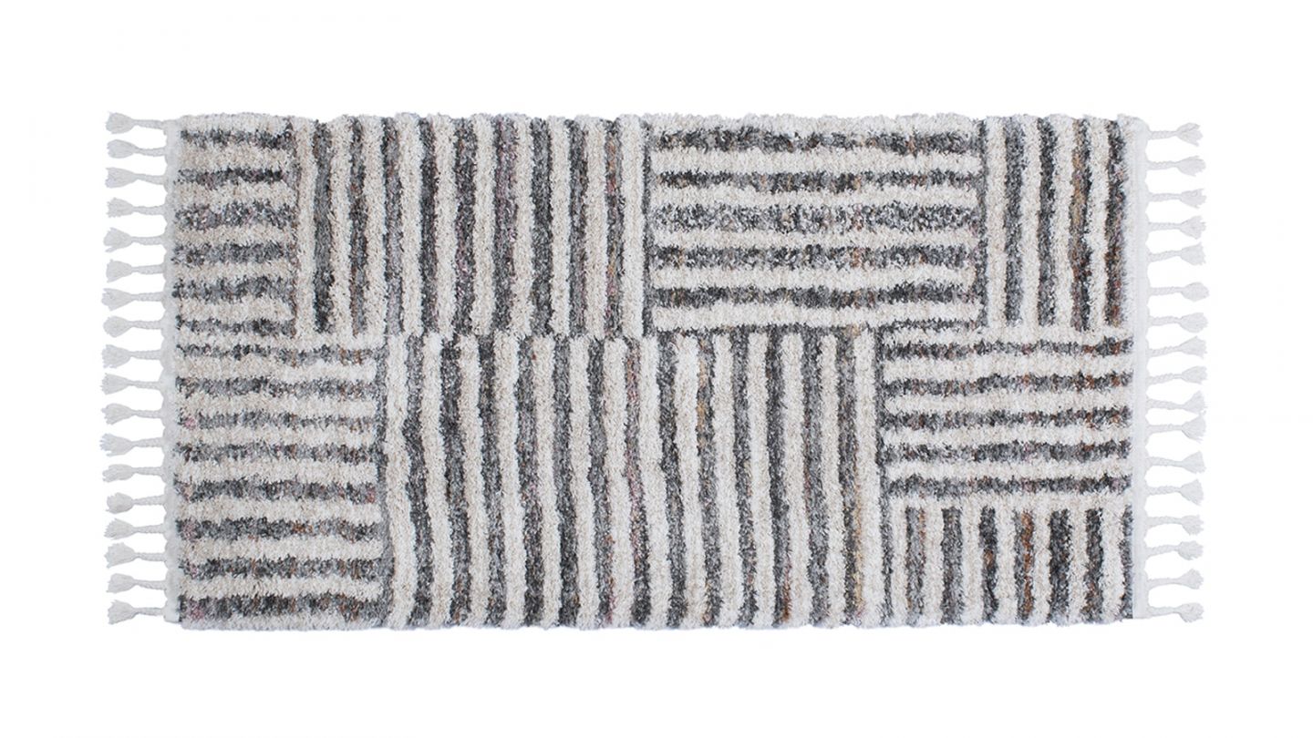 Tapis HONORE 412 gris - 160x230cm - 100% polyester - hauteur fil 20mm - 2500gr/m2 - tissé à la machine