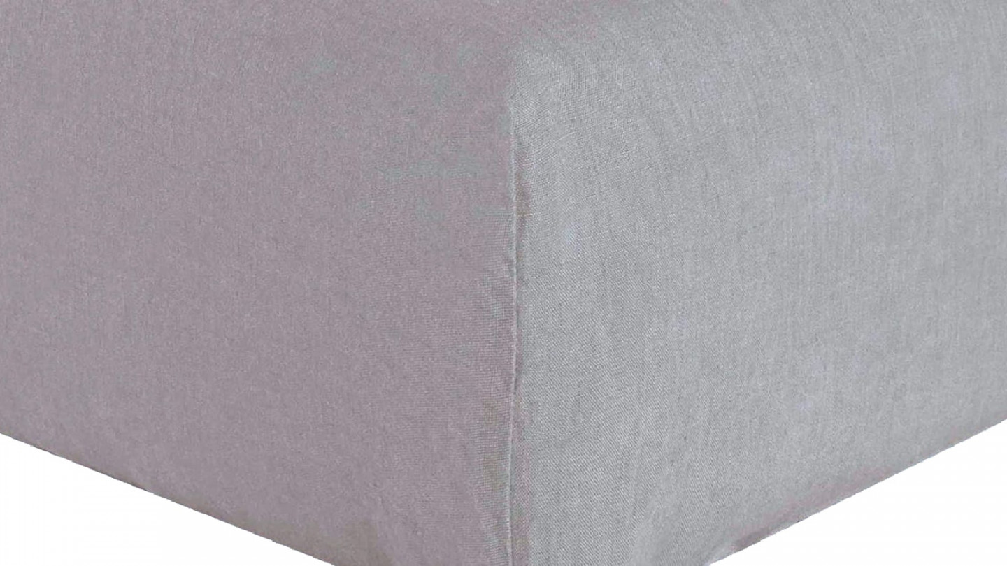 DRAP HOUSSE 140X190CM 100% LIN LAVÉ GRIS CRAIE