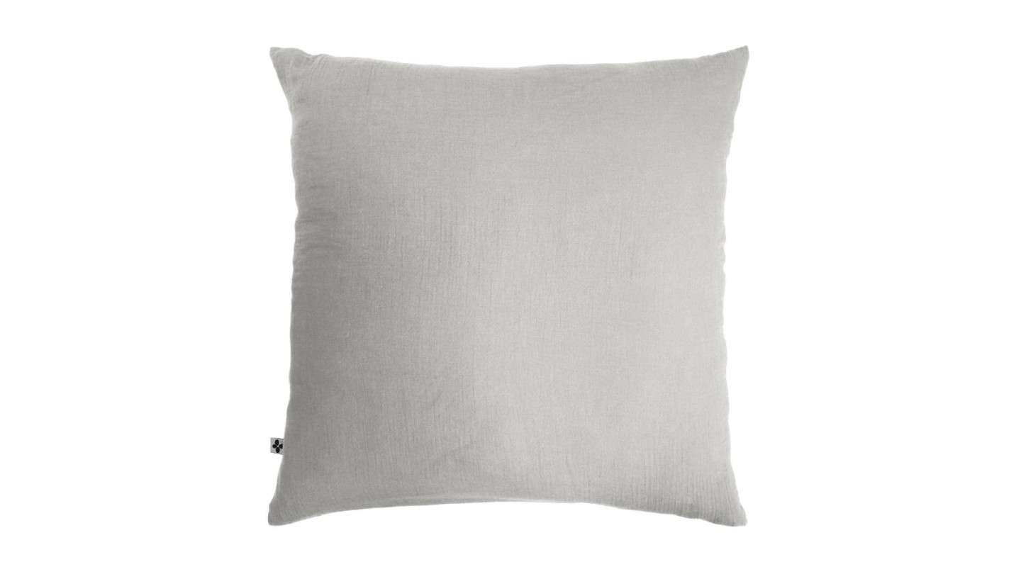 LOT DE 2 TAIES D'OREILLER 60X60CM 100% GAZE DE COTON NUAGE