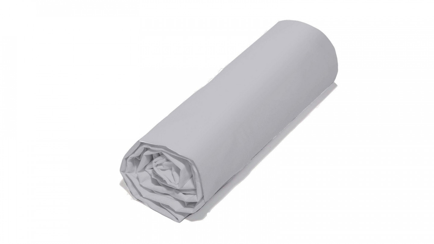 Drap Housse en coton bio - 57 fils/cm² - 90x200cm - Gris perle