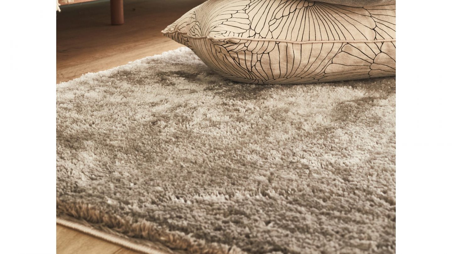 Tapis à poils longs uni taupe 80x150 cm - Oslo