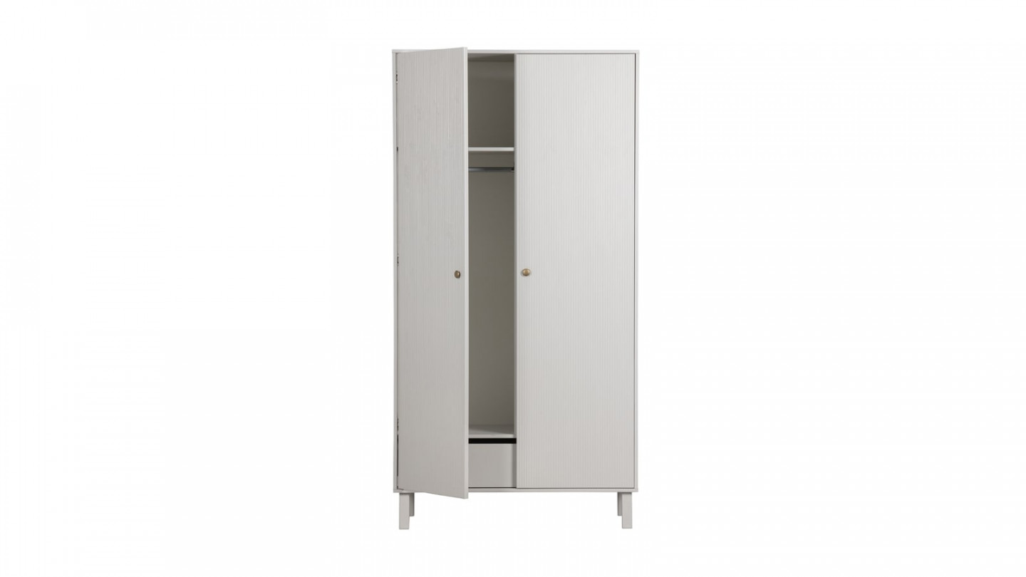 Armoire 2 portes en pin gris nuage - Madu - Woood