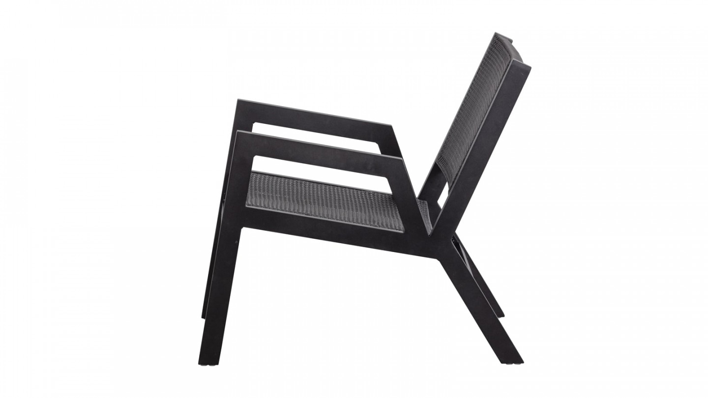 Fauteuil de jardin en aluminium noir - Pem - Woood