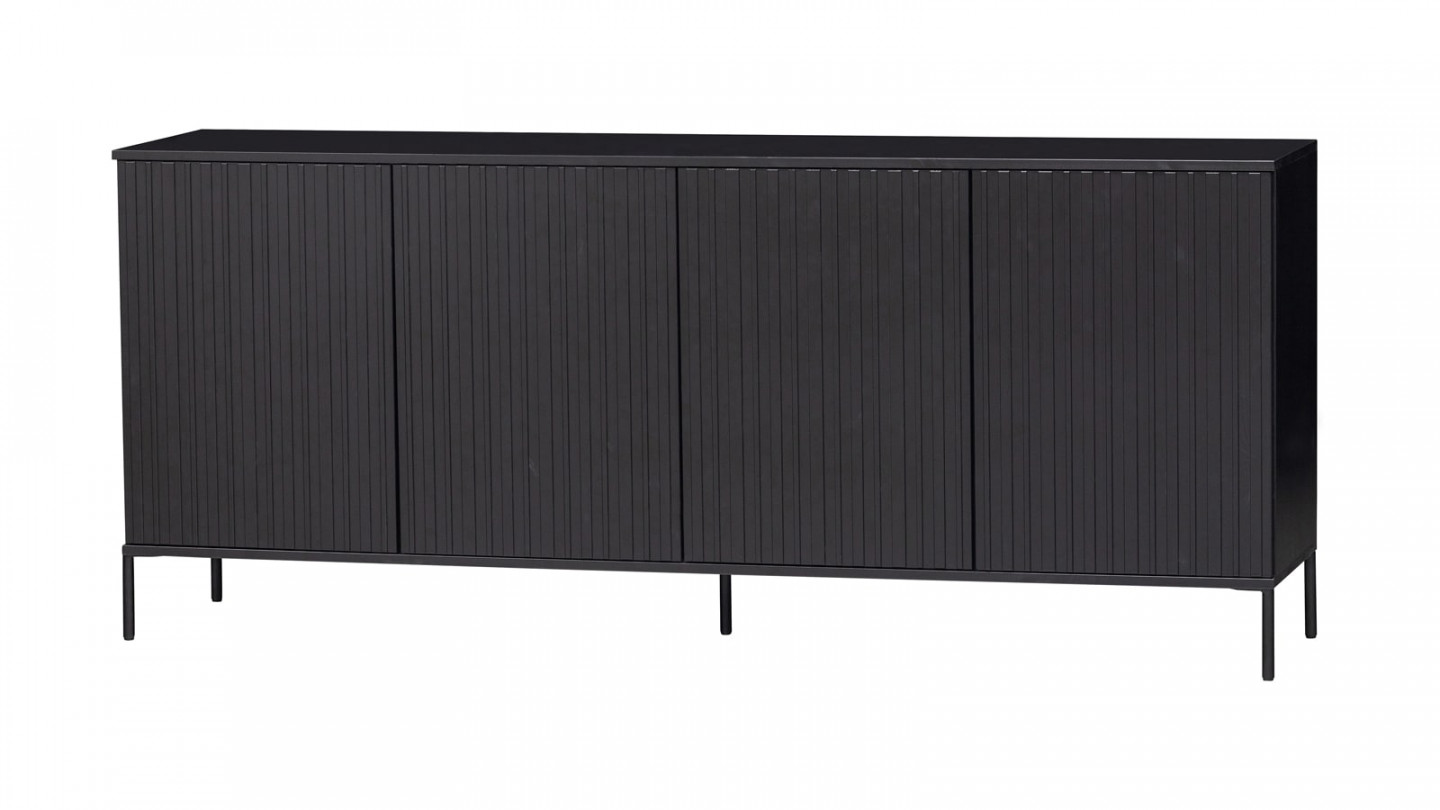 Buffet en pin noir 200 cm - Gravure - Woood