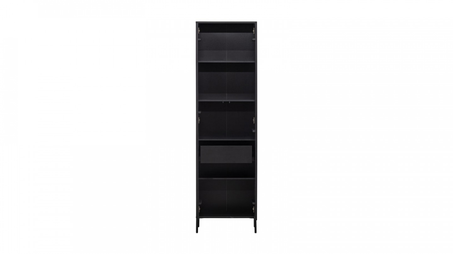 Armoire 2 portes en pin noir - Gravure - Woood