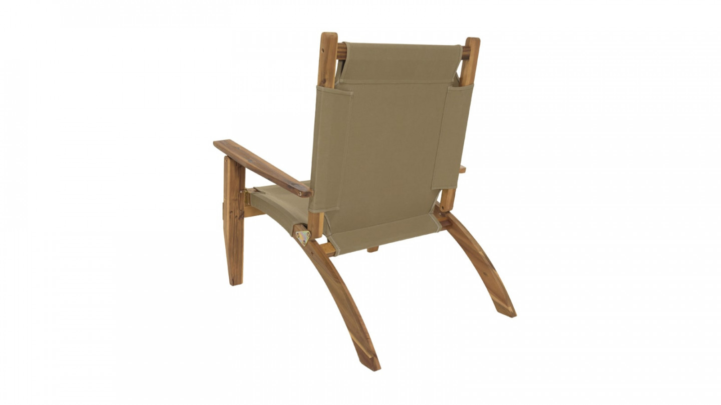 Salon de jardin 2 places avec 2 fauteuils et 1 table basse 63,5x36 cm en bois d'acacia - Vick