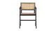 Chaise en bois noir et cannage avec accoudoir - Guun