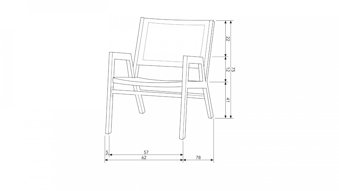 Fauteuil de jardin en aluminium et tressage - Pem