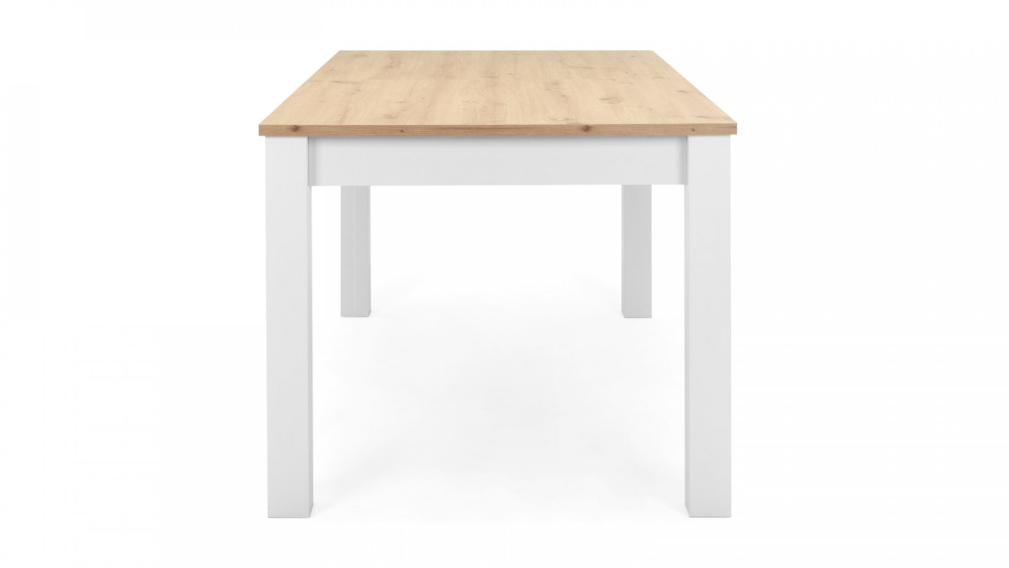 Table à manger extensible blanc/bois - Odense