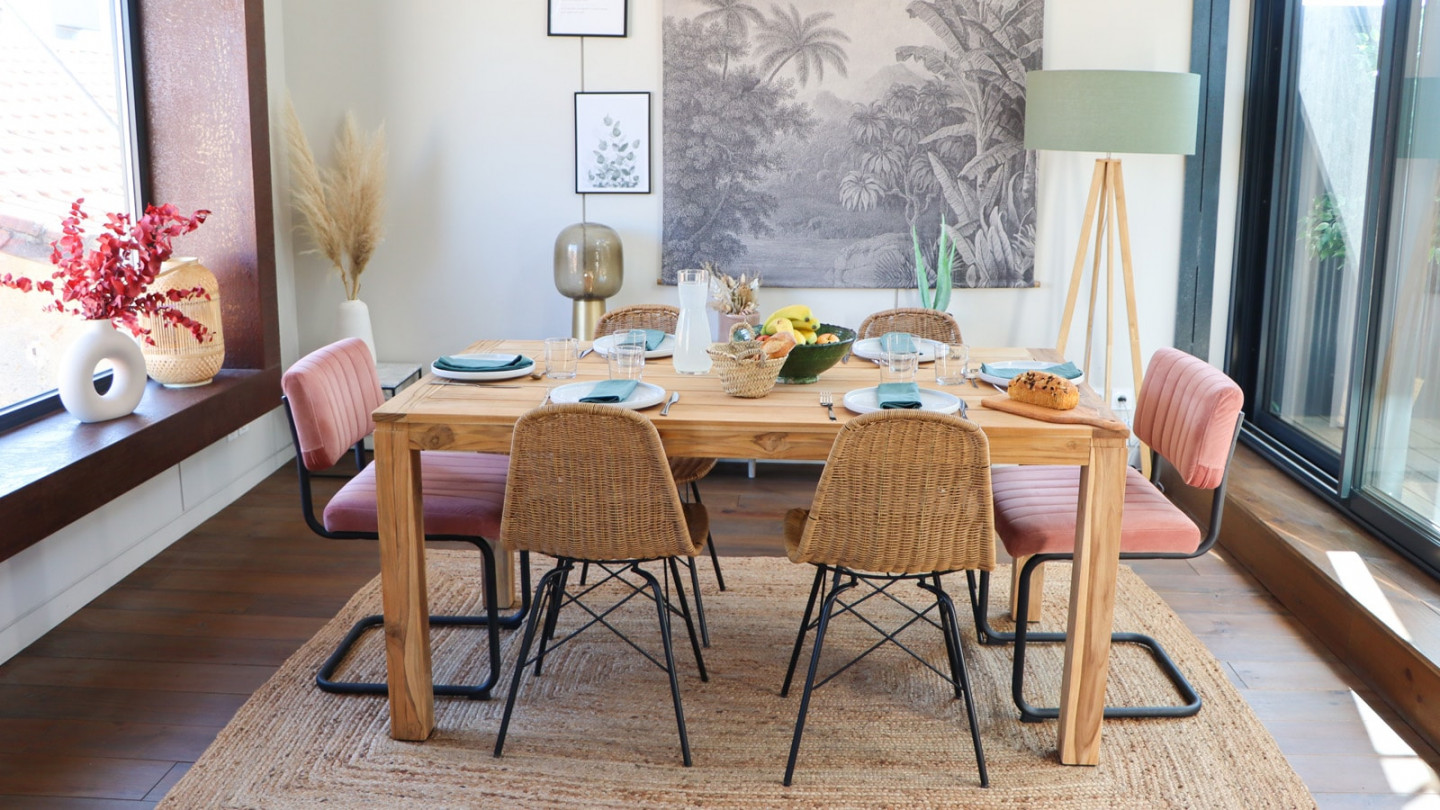 Table à manger de jardin en teck 160cm - Stella