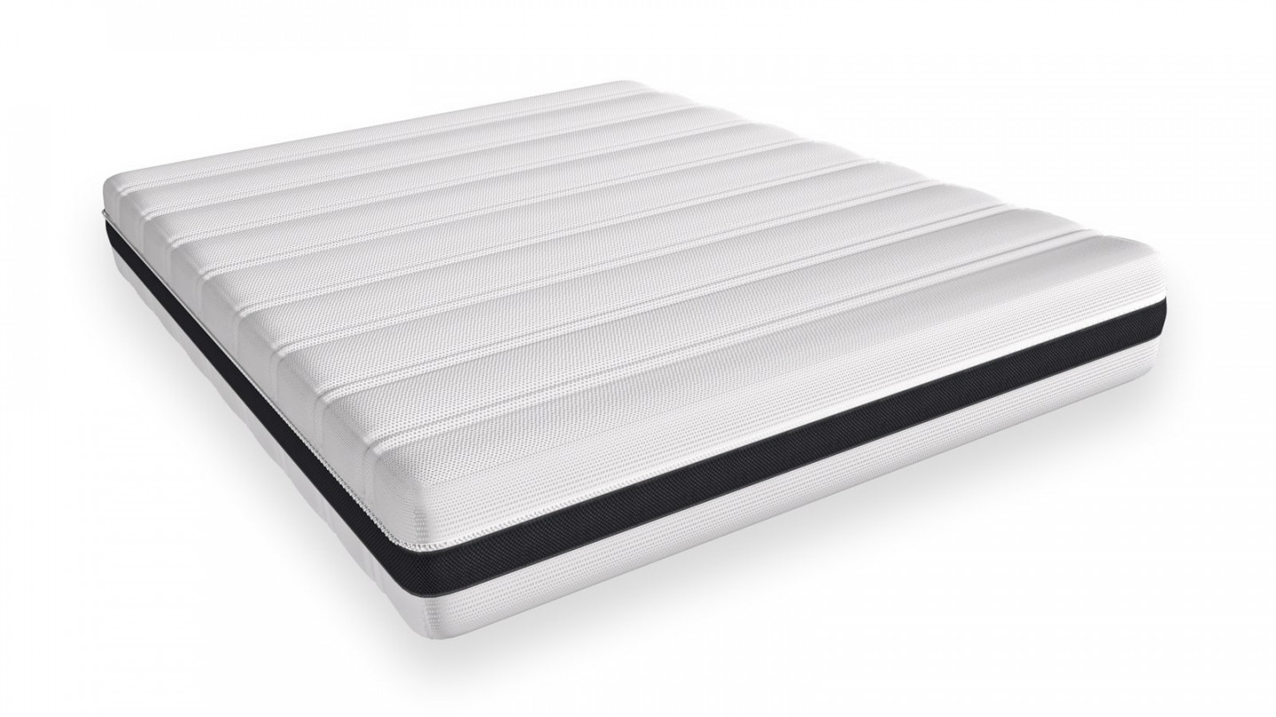 Ensemble lit coffre Tina en velours foncé 140x190cm + Matelas à ressorts ensachés Hygiospring 19 cm