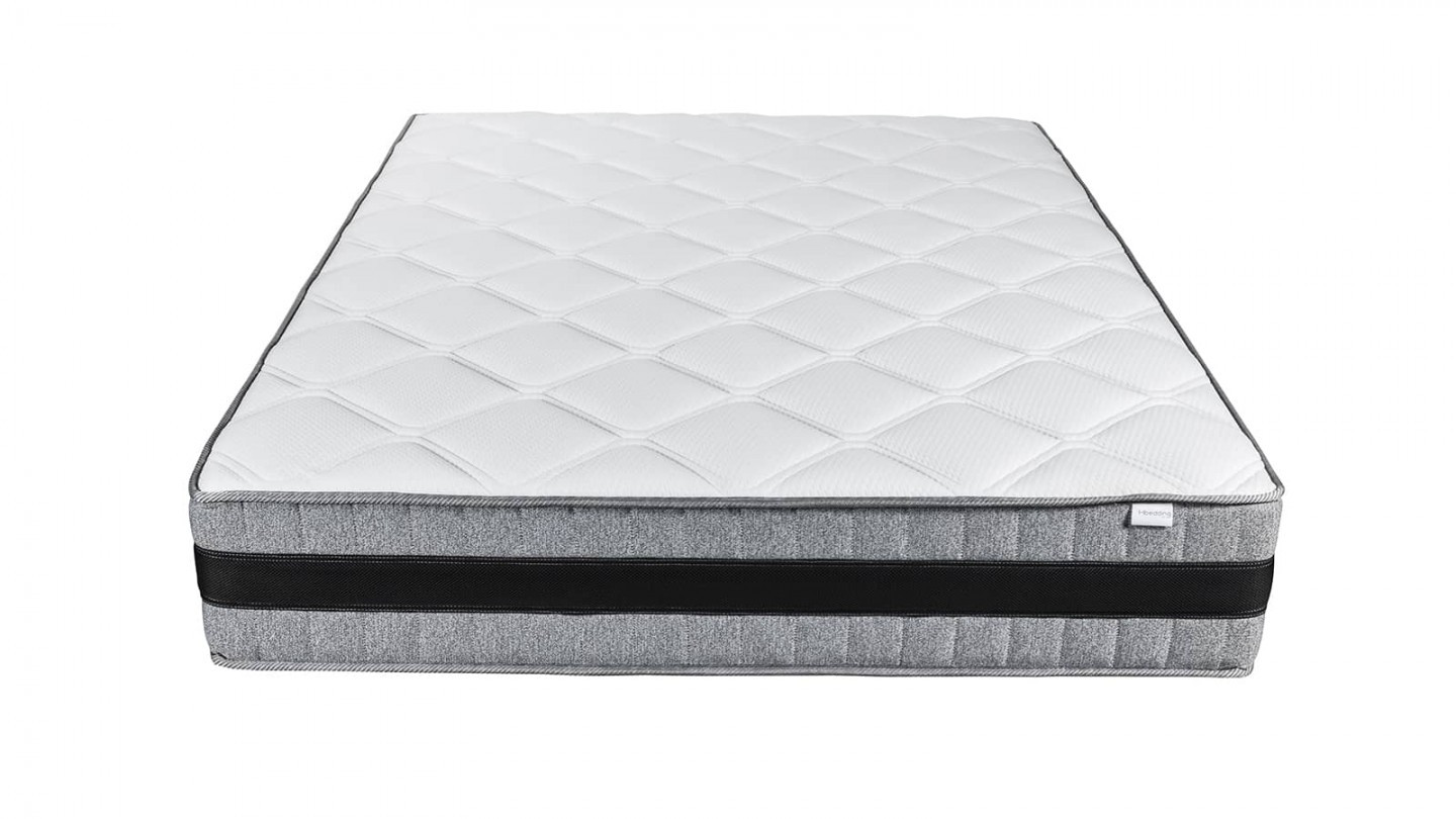 Ensemble lit Paco effet chêne 160x200 + Matelas à mémoire de forme Mémo luxe 25 cm