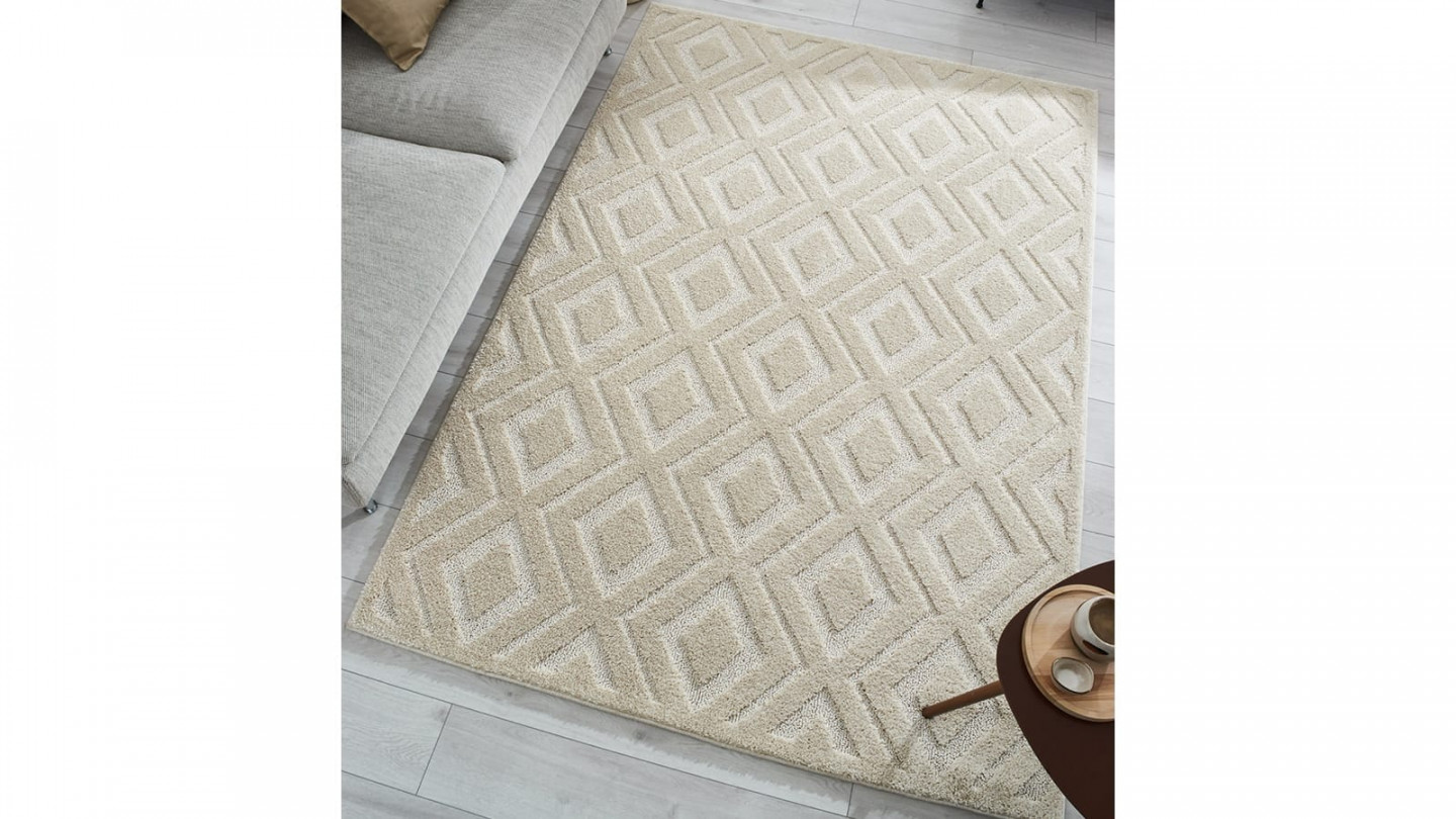 Tapis relief crème 200x290 - Aurora