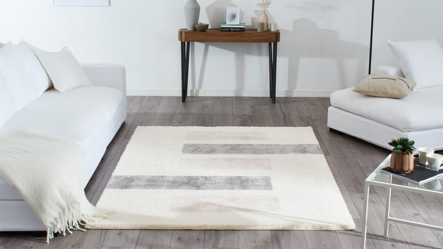 Tapis à poils longs motifs gris160x230 - Bruna