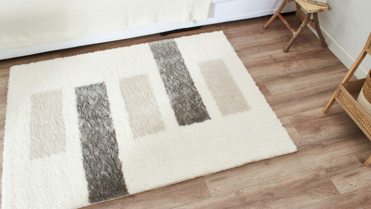 Tapis à poils longs motifs gris160x230 - Bruna