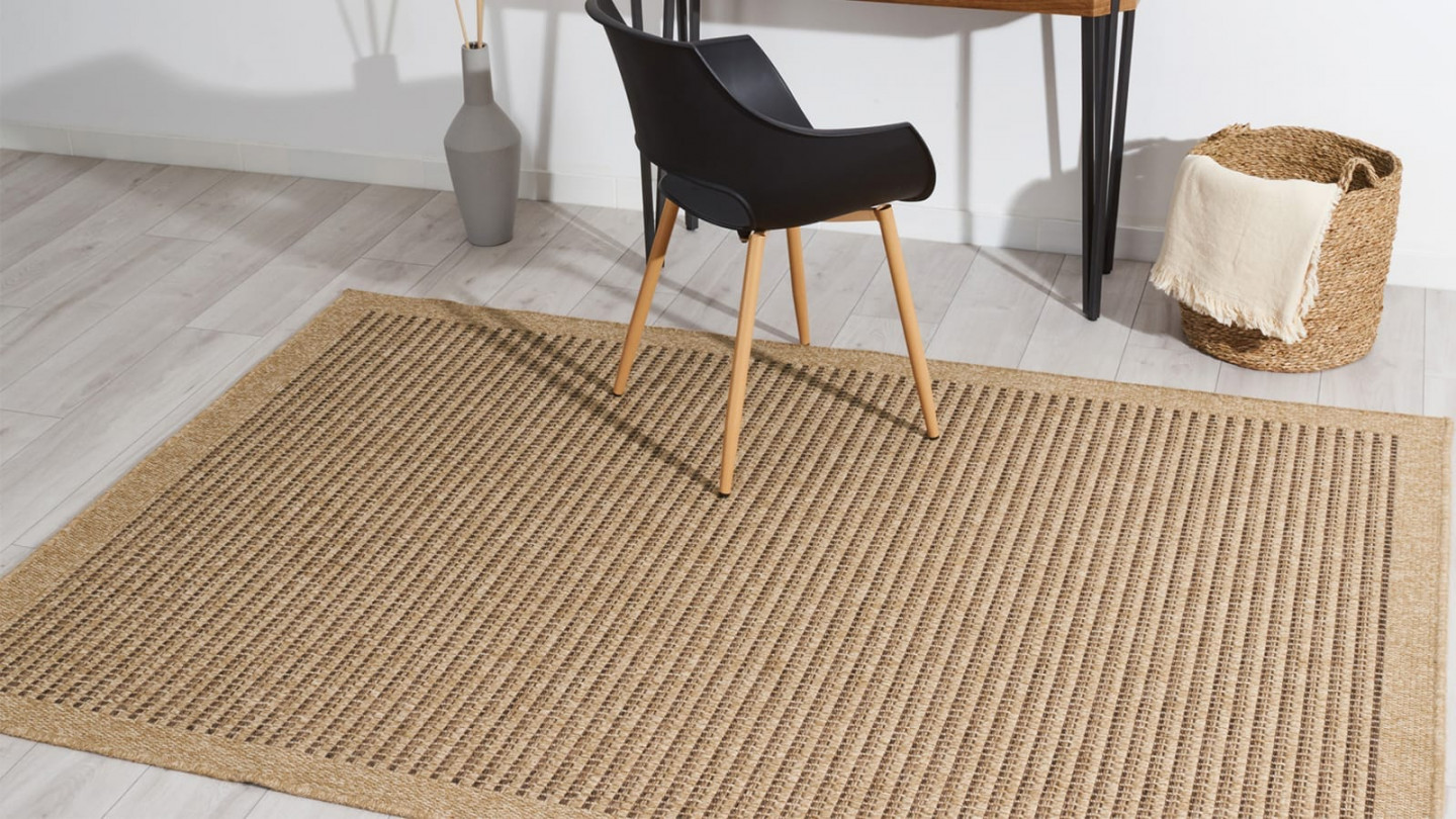 Tapis aspect Jute marron 160x230 - Calie