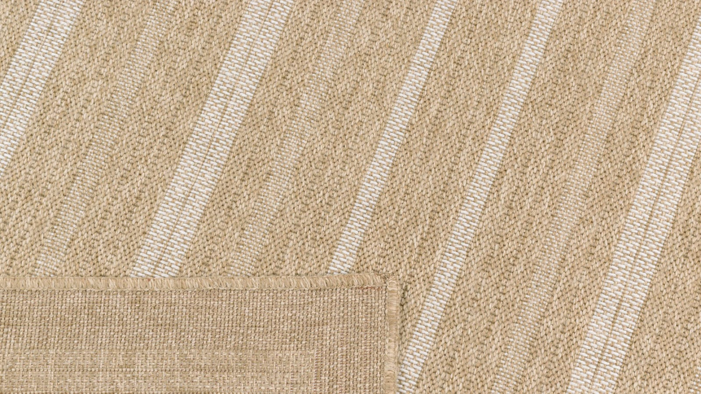 Tapis aspect Jute naturel avec motifs blanc 160x230 - Gaia