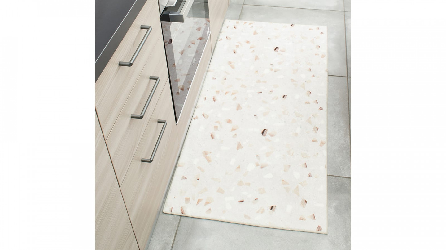 Tapis de cuisine terrazzo Ecru 60x130 - Iva