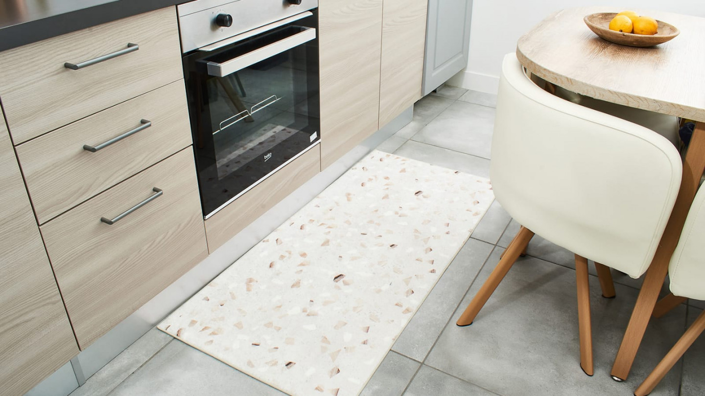 Tapis de cuisine terrazzo Ecru 60x130 - Iva