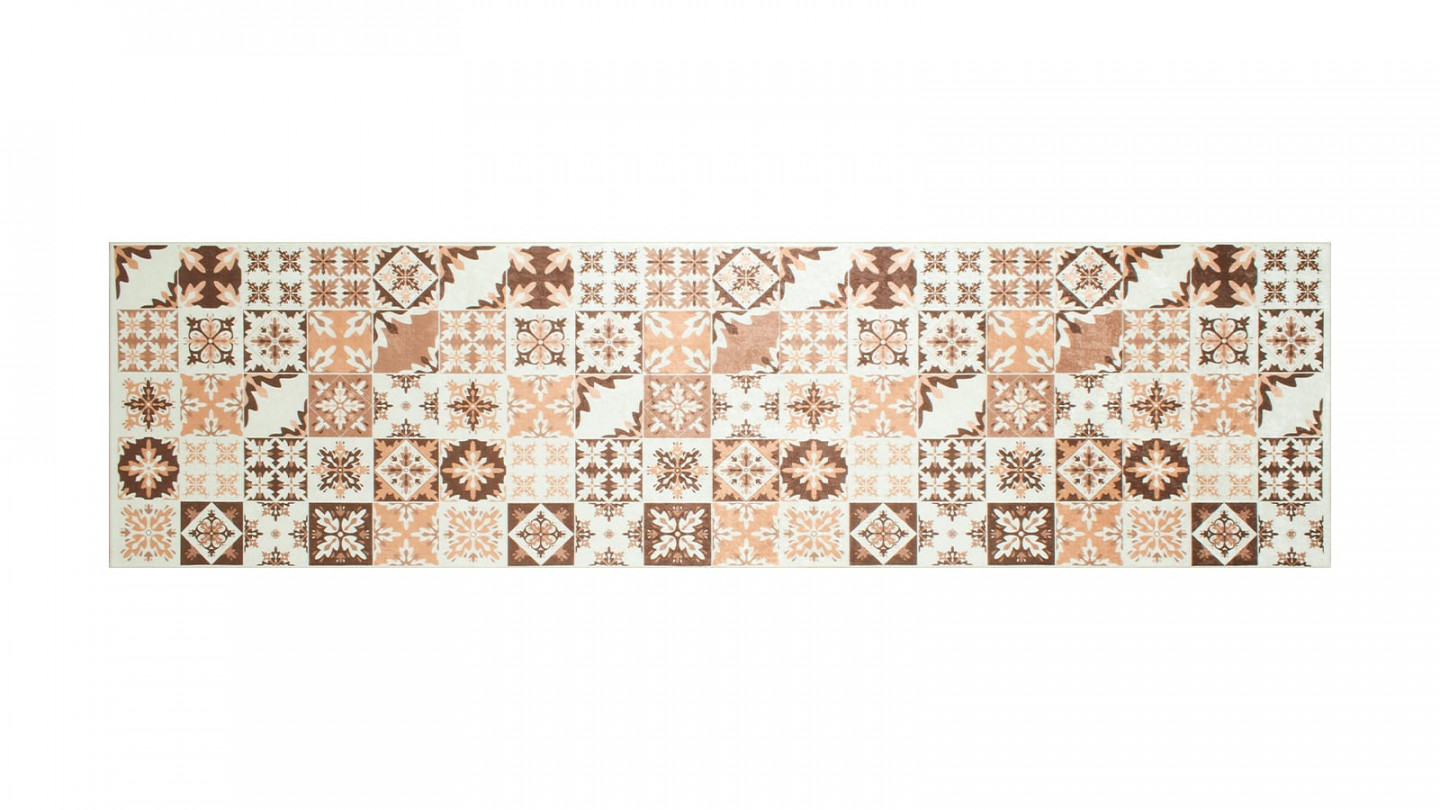 Tapis de cuisine carreaux de ciment Orange 80x300 - Mérida