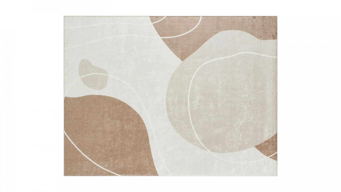 Tapis à motifs impression numérique Beige 160x230 - Nera