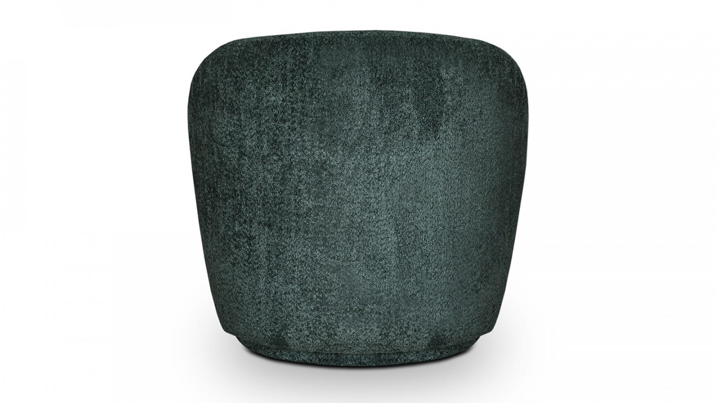 Fauteuil en tissu bouclette vert foncé - Rondo