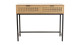 Console 2 tiroirs cannage naturel pieds métal noir - Marceau