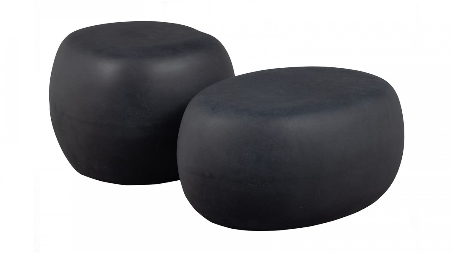 Table basse de jardin forme organique gris anthracite - Pebble