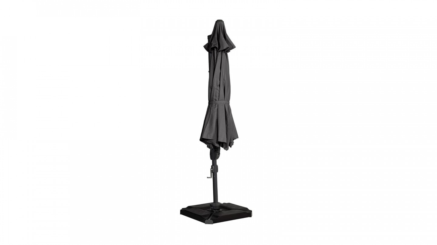 Parasol rond pivotant 350cm gris anthracite - Romo