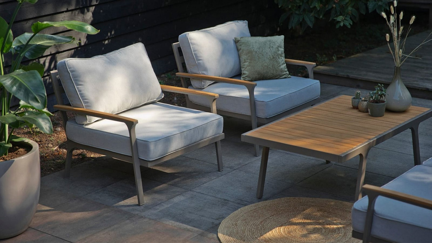 Fauteuil de jardin en aluminium et teck - Orlando