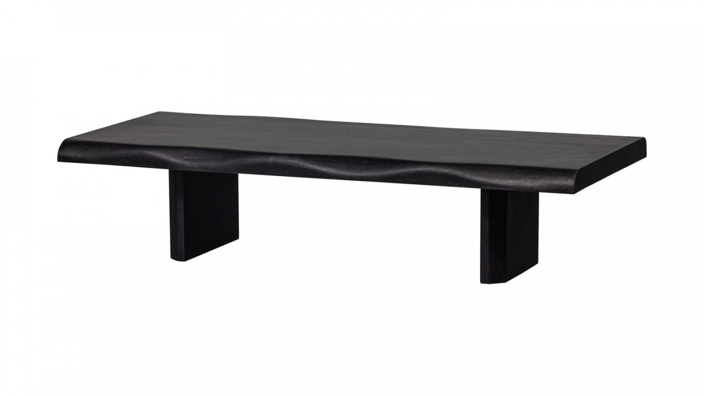 Table basse de forme organique en bois noir - Cali