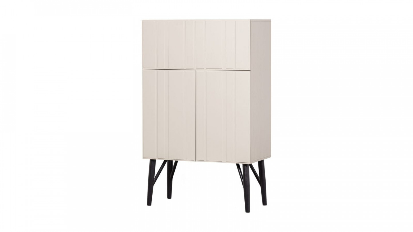 Buffet haut en pin blanc brumeux 90 cm - Miller