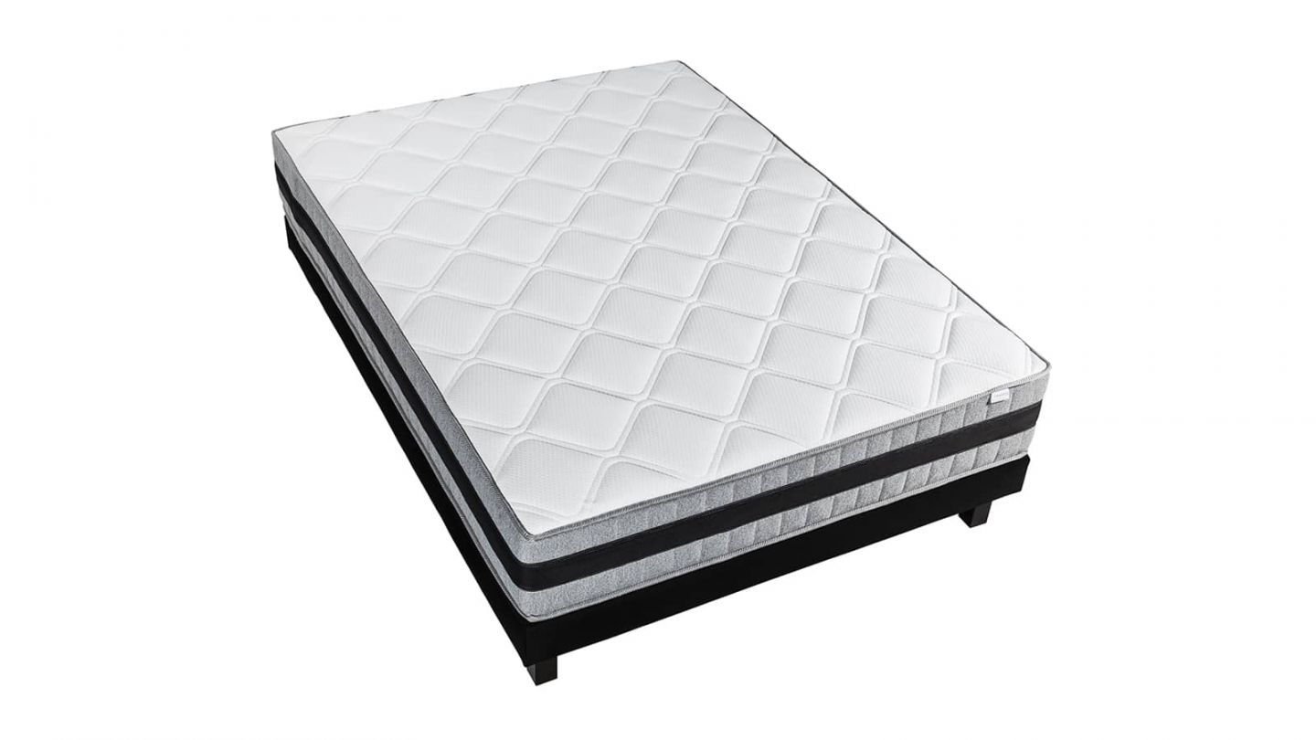 Ensemble Memo Luxe 90x190 – Matelas mémoire de forme 90x190 + sommier tapissier