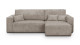 Canapé d'angle convertible réversible 4 places avec coffre de rangement en velours côtelé taupe - Livia