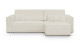 Canapé d'angle convertible réversible 4 places avec coffre de rangement en tissu bouclé beige- Livia