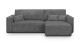 Canapé d'angle convertible réversible 4 places avec coffre de rangement en velours côtelé anthracite - Livia