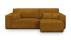 Canapé d'angle convertible réversible 4 places avec coffre de rangement en velours côtelé jaune moutarde - Livia