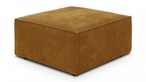 Pouf en velours côtelé jaune moutarde - Livia