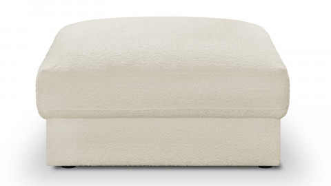 Pouf en tissu bouclette écru - Robin