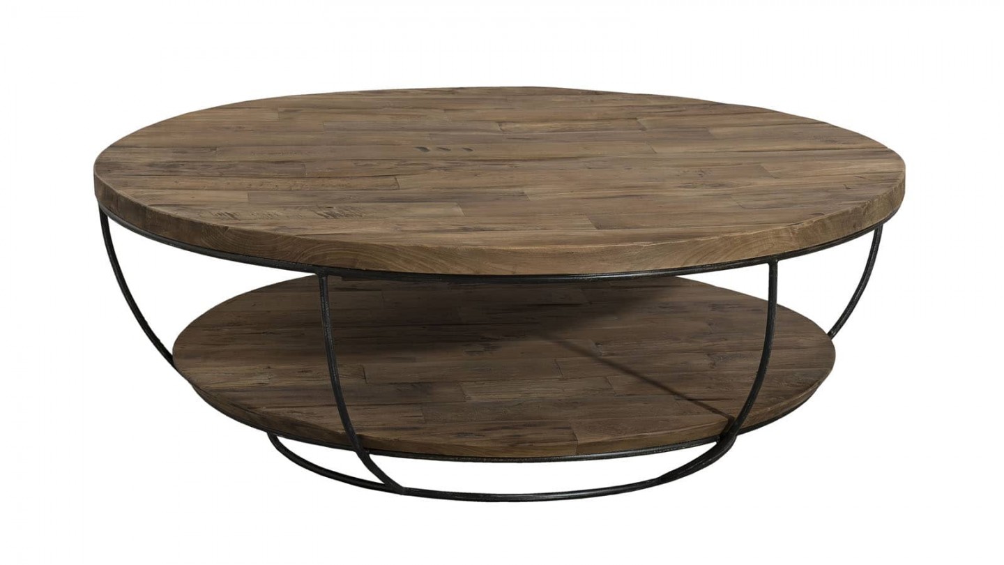 Gøran - Table basse coque noire double plateau 100 x 100 cm