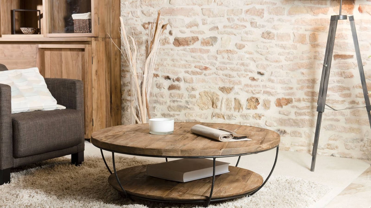 Gøran - Table basse coque noire double plateau 100 x 100 cm