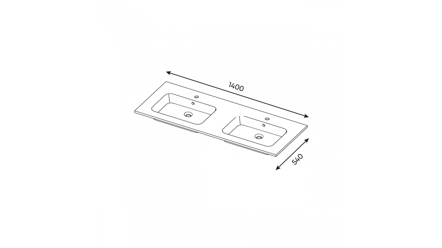 Meuble de salle de bain suspendu double vasque intégrée 140cm 4 tiroirs Noir + miroir - Loft