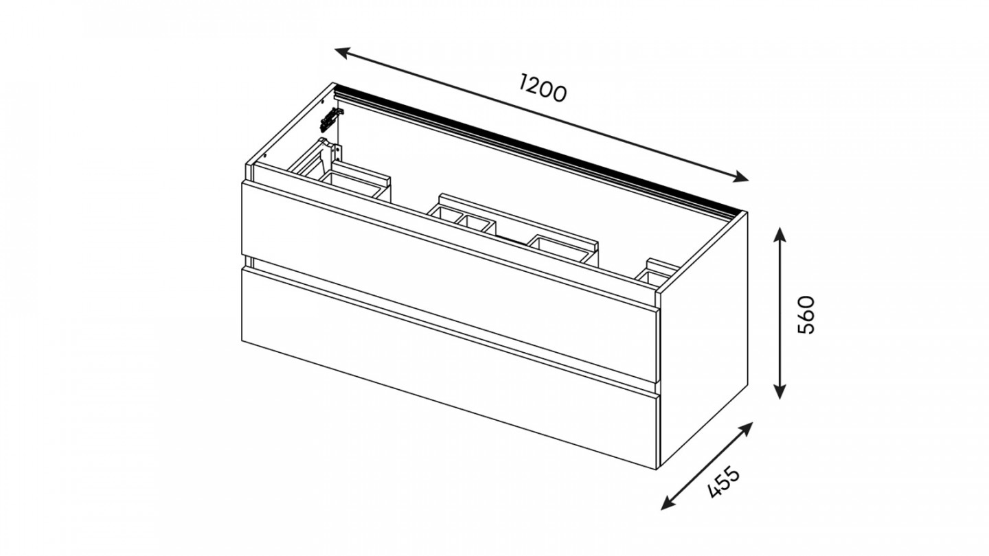 Meuble de salle de bain suspendu double vasque intégrée 120cm 2 tiroirs Terracotta - Rivage