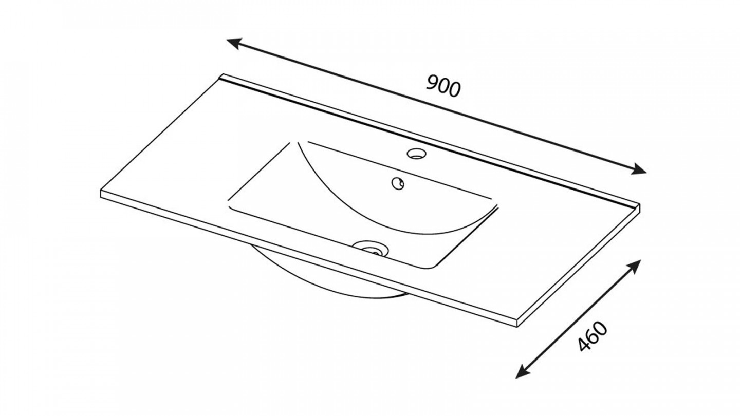 Meuble de salle de bain suspendu vasque intégrée 90cm 2 tiroirs Bleu + miroir - Rivage