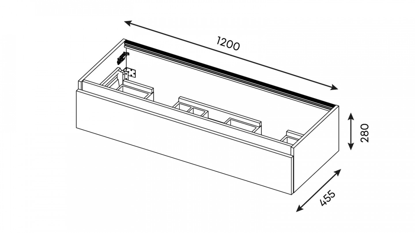 Meuble de salle de bain suspendu double vasque intégrée 120cm 1 tiroir Abricot + miroir + colonne ouverture gauche - Rivage